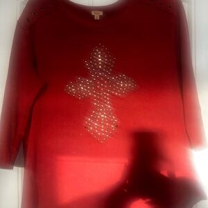 Reba Red Studded Design Top